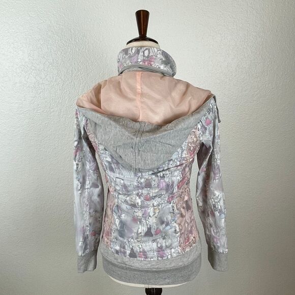 TOUGH Jeansmith Y2K Nylon Overlay Jacket Womens XS Full Zip Hidden Hood Rare - Picture 5 of 16